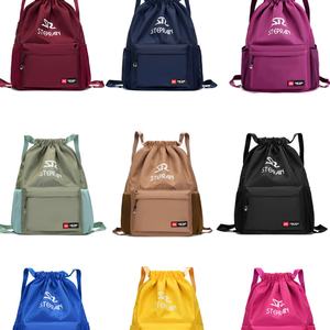 New Style Polyester With Front Zipper Pocket Foldable Reusable Backpack for Beach Hiking Gym Daily Use Adults Kid Drawstring <b>Bag</b> - Product Image 6