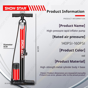 Pompe à pied pour vélo à gonflage rapide et économique pour tous les valves Presta et Schrader - Product Image 2