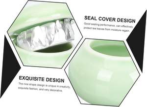 حاوية شاي ماتشا الصغيرة ، أغطية علب شاي صغيرة محكمة الغلق ، علب سيراميك للأكياس الفضفاضة ، تخزين منزلي محكم الغلق - Product Image 4