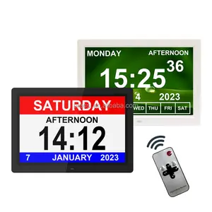 Pros New 12 Inch Medication Reminder Alarm Memory Loss Alzheimer Dementia People Digital Calendar Day Clock 24 Alarm For elderly