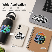 Pegatinas de Vinilo Personalizadas, Recortadas a Troquel, Impermeables, con Logotipo Holográfico para Laptop, Botella de Agua, Patineta, Marca de Pequeños Negocios, Cualquier Tamaño y Forma