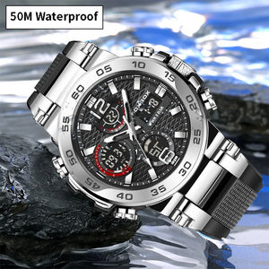 Reloj de Pulsera Deportivo LIGE 0033 para Hombre con Correa de Silicona, Luminoso, Resistente al Agua, con Doble Pantalla - Product Image 2