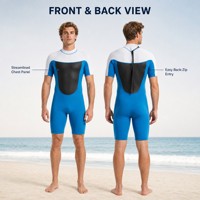 Combinaison de plongée courte en néoprène 3 mm avec fermeture éclair dorsale pour hommes adultes, surf, plongée sous-marine, apnée