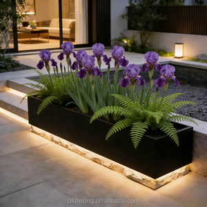 H021 Jardinière extérieure grande taille blanche personnalisée en plastique écologique résistant aux UV pour jardin domestique, pot de fleurs, vente directe usine OEM - Product Image 4