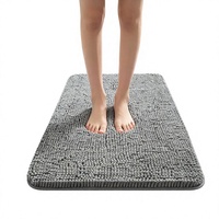 Tapis de salle de bain en polyester durable, résistant à la saleté et antidérapant, pour l'entrée, la cuisine et les toilettes, absorbant, vente en gros transfrontalière