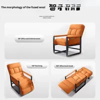 Fauteuil inclinable pliable pour le bureau et la maison, fauteuil de bureau inclinable 2-en-1 pour la sieste, fauteuil paresseux pour l'utilisation de l'ordinateur