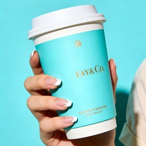 แก้วกาแฟกระดาษคราฟท์แบบใช้แล้วทิ้ง เป็นมิตรกับสิ่งแวดล้อม แบบผนังเดี่ยวและผนังคู่ สำหรับเครื่องดื่มร้อน พร้อมฝาปิด ขนาด 12 ออนซ์ 16 ออนซ์ แก้วกระดาษสำหรับร้านกาแฟ - Product Image 4