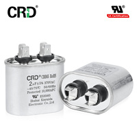 Condensateur de démarrage ovale TUV 2UF 5% 370VAC CBB65, boîtier en aluminium, classe C/B, pour moteur, ventilateur, HVAC, compresseur d'air, réfrigérateur