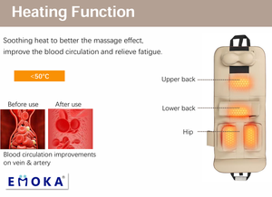 <span class=keywords><strong>Matelas</strong></span> de massage électrique multifonctionnel Emoka en cuir PU supérieur avec pétrissage Shiatsu, chauffage et contrôle de la minuterie - Product Image 6