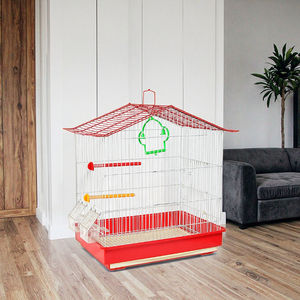 Güzel dövme demir kuş kafesi ispinozlar için akrilik asılı standı ile katlanabilir evcil hayvan kafesi küçük tel hayvan desen - Product Image 2