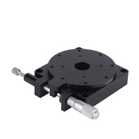 C & K Positionnement précis Scène rotative 60mm Table de micromètre à anodisation noire Étape de rotation manuelle pour l'inspection par vision optique