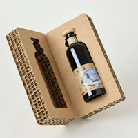 Boîtes d'emballage en papier ondulé alvéolé rigide et écologique, insert de protection en carton pour bouteille en verre