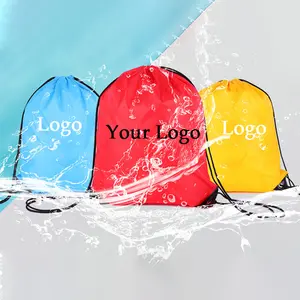 2020 Wholesale Polyester Sport Drawstring Backpack Original Factory Cheap 210d Polyester Custom Promotional Drawstring Bag