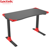 Bureau d'ordinateur de jeu électrique moderne à hauteur réglable à un moteur avec surface en texture fibre de carbone Loctek GET119E
