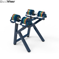 BettWiser Haltères réglables chromés élégants, en acier antirouille, équipement d'entraînement lesté, ensemble d'haltères réglables pour le fitness, vente chaude