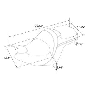 Asiento de pasajero del conductor de la XF2906GS01-01-BW apto para Honda <span class=keywords><strong>Goldwing</strong></span> <span class=keywords><strong>1800</strong></span> Tour <span class=keywords><strong>Airbag</strong></span> 2018-2023 2019 US - Product Image 3