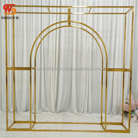 Arco Decorativo para Bodas, Eventos y Fiestas, Arco de Acero Inoxidable Dorado para Fondo de Escenario