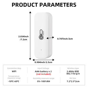 WALE WiFi temperatura humedad <span class=keywords><strong>Sensor</strong></span> interior Smart Life <span class=keywords><strong>Sensor</strong></span> Tuya termostato higrómetro <span class=keywords><strong>Sensor</strong></span> funciona con Alexa Google - Product Image 6