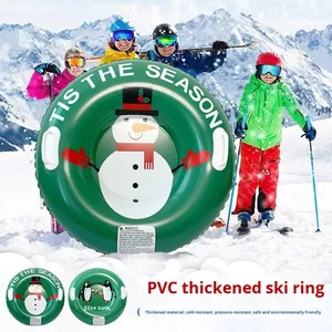 Anneau de ski gonflable d'hiver pour l'extérieur, luge à neige, sécurité, 100 cm, antidérapant, épaissi, PVC écologique, adulte - Product Image 1