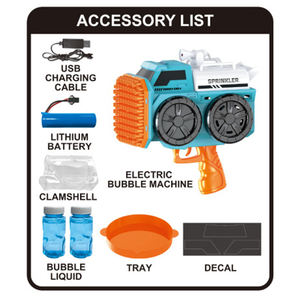 OEM venta al por mayor al aire libre de plástico de 139 agujeros eléctrico automático soplador de juguete iluminar burbujas Carro de riego pistola de burbujas - Product Image 5