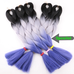 Xuchang Harmony - 8 Piezas de Cabello Sintético para Trenzas, 24 Pulgadas, 100 Gramos, Textura Yaki, Color Degradado, Preestirado, <span class=keywords><strong>Jumbo</strong></span> - Product Image 1