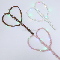 100% Batang Willow Naga Alami Berbentuk Hati Warna Pink untuk Rangkaian Bunga Willow Cinta untuk Bahan Buket Halloween