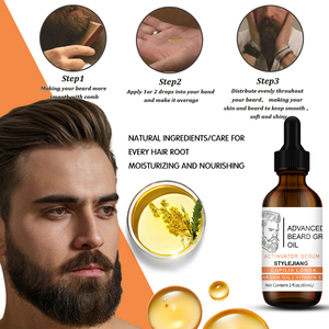 Olio per <span class=keywords><strong>Barba</strong></span> 3 in 1 Puro Nutriente Idratante e Lucidante Cura Profonda per la <span class=keywords><strong>Barba</strong></span> e i Capelli da <span class=keywords><strong>Uomo</strong></span> - Product Image 3