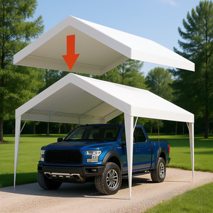 Bâche de remplacement pour abri de voiture Db Wholesale, 10 x 20 pieds, toit en pente, robuste, imperméable, protégée contre les UV, abri de garage - Product Image 2