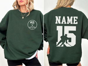 Sudadera Personalizada para Mamá de Jugador de Hockey con Nombre y Número, Ropa para Fanáticos del Hockey - Product Image 2
