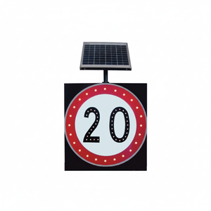 Señal de Tráfico LED con Energía Solar, Señal de Límite de Velocidad Máxima (600 x 600 x 80 mm), Señal de Advertencia de Seguridad - Product Image 2