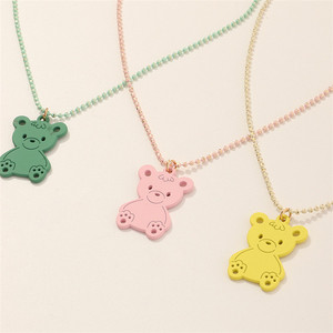 Trendz bonito acrílico osito de peluche niños collar conjunto traje para niños - Product Image 3