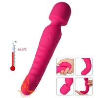 Doppelseitiger AV-Vibrator für Frauen 7-Stufen Kraftvolle Vibration Heizfunktion 100% Wasserdicht USB-Aufladbar Massage-Stab