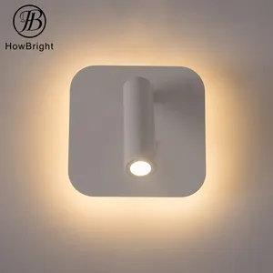 Lámpara LED de lectura para mesita de noche, cuadrada, moderna, de aluminio, 9W, para Hotel, color blanco, gran oferta