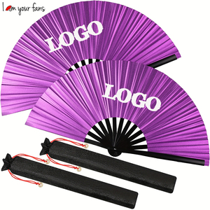 Meilleur prix en vrac ventilateur personnalisé ventilateur Rave ventilateur pliable fort bambou/os en plastique pour DJ/planificateur d'événements/revendeur - Product Image 5