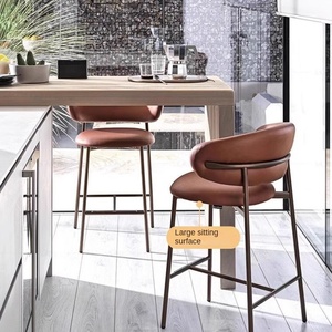 Sillas de Bar Modernas Minimalistas de Madera de Fresno de Lujo para Bar en Casa y <span class=keywords><strong>Cocina</strong></span>, Asientos Cómodos y Duraderos - Product Image 4