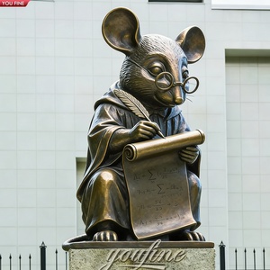 YOUFINE Estatua de Ratón Científico de Bronce para Decoración de Campus - Product Image 4