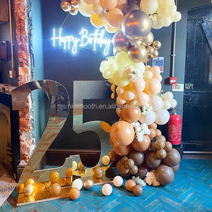 ของตกแต่งงานวันเกิดขายส่งแบบเรียบหรู ตัวเลขขนาดใหญ่ 0-9 สูง 3 ฟุต 4 ฟุต สีทองแบบกระจก - Product Image 3