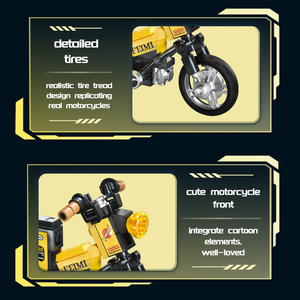 FEIMIBOX FL5486 MINIBIKE Colección de Motocicletas - Baby 110 Bloques de Construcción de Plástico ABS de 86 Piezas, Caja de Exhibición, Regalo para los Amantes de la FL5486 Clásica - Product Image 5
