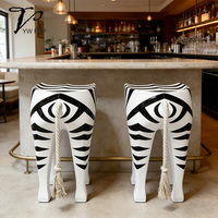 Tabouret de bar sans accoudoirs en fibre de verre, design créatif zèbre moderne, couleur personnalisable, écologique, pour salle à manger, chambre, cuisine, salon