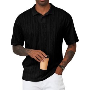 Camisa Polo para Hombre FOXA, Tejido Texturizado, Manga Corta, Transpirable, Informal, para Golf, Verano - Product Image 1