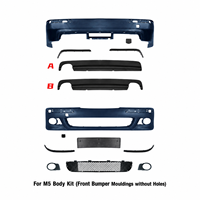 Kit carrosserie style MT M5 pour pare-chocs avant et arrière, amélioration pour BMW Série 5 E39 1996-2003, avec calandre et feux de brouillard