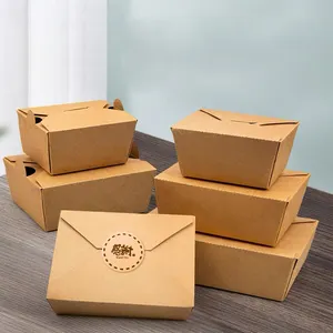 Boîte en papier biodégradable personnalisée contenants pour salade boîte de restauration rapide à emporter boîte d'emballage en papier kraft boîte à lunch
