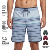 Shorts cargo à rayures avec logo personnalisé, taille à cordon de serrage, poche utilitaire, séchage rapide, pour la plage, le surf, la gym, décontracté, OEM ODM