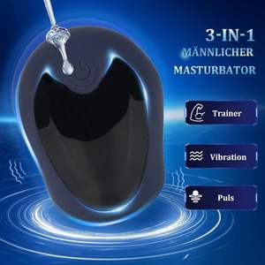 Set Vibratore Elettrico Professionale per Allenamento del Glande Maschile, 10 Modalità di Vibrazione, 100% Impermeabile IPX7, Masturbatore Tascabile Blu - Product Image 1
