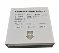 Sistem Anestesi Bellows Karet 1500-3378-000 8 Lipatan Hitam 145mm Tipe Tarik Dorong Bersertifikat CE