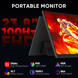 SIBOLAN 23.8" USB-C Portable IPS LCD Monitor 1080P FHD 100Hz HDR Adjustable Kickstand VESA Mount Laptop Display Built-in Speaker - Product Image 2