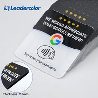 Tarjeta RFID acrílica NFC con chip Ntag213 de 13.56MHz, programable con URL, resistente al agua, con adhesivo para reseñas de Google.