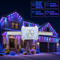 Vente en gros de lumières à points LED RGBW 48V à haute luminosité pour extérieur, 6 LED SMD5050 IP68 PVC, garantie 10 ans, Noël en plein air