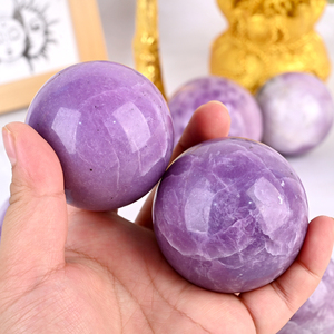 Sphères de cristal en vente en gros, sphère de cristal de lépidolite violette naturelle pour la décoration - Product Image 6