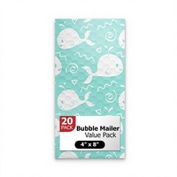 Enveloppes à bulles auto-adhésives Blue Whale 4 x 8, enveloppes d'expédition rembourrées, sacs d'expédition, lot de 20